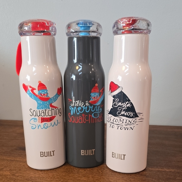 Insulated Water Bottle Set - Red, Gray, White - Picture 1 of 4